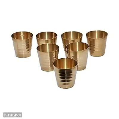 SK Craft Brass Small Glass Pooja Accessories, Brass Pooja Glass (Size No. 2)