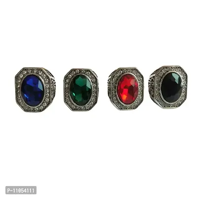 Salvus APP SOLUTIONS Unisex Handmade Metal Scorpio Ring With multicolor Stone Accessory For Men  Women 3-pc (Standard size_Assorted)-thumb0