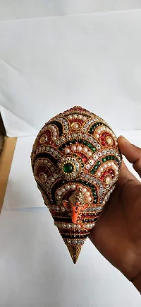Salvus APP SOLUTIONS Decorative Heavy Work Coconut/Nariyal for Pooja, Weddings & Festivities (6 inch)-thumb3