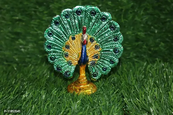 Salvus APP SOLUTIONS Exclusive Metal Peacock Statue for Home Decoration, Gifts, Antique Items, Decor Accessories (Standard, Green)