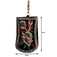 Salvus App SOLUTIONS Beautifully Black with Green-Red Flower Work Mobile Bag-thumb1
