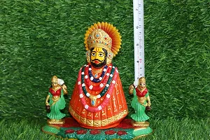 Salvus APP SOLUTIONS Handmade Metal Lord Khatu Shyam Ji Murti/Statue for Pooja, Home-Office Decor (6 Inch)-thumb3