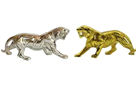 Salvus APP SOLUTIONS Golden & Silver Metal Antique Jaguar(Panther)/Tiger/Sher Figurine, Showpiece for Home, Office, Table Decor and Gift Item, Set of 2 (4x8inch)-thumb4