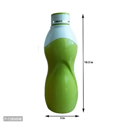 Salvus App Solutions Designed Plastic Green Color Water Bottles for Fridge, Home, Gym, Schools, Unbreakable  Leakproof, 1 Piece (10.5X3 INCH)-thumb2