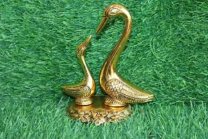 Salvus App SOLUTIONS Metal swan Pair Showpiece/Figurine for Home-Office Decoration & Car Dashboard-thumb2