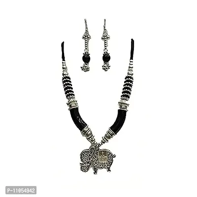 Salvus APP SOLUTIONS Garba Dandia Tribal Design Boho Pattern Oxidised Jewellery Set for Girls & Women-thumb3