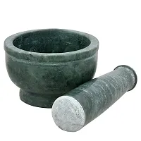 Salvus App SOLUTIONS Italian Green Marble Handmade Masher/Mortar & Pestle Set for Home Decor, Utility & Kitchen Use (4 Inches)-thumb3