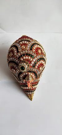 Salvus APP SOLUTIONS Decorative Heavy Work Coconut/Nariyal for Pooja, Weddings & Festivities (6 inch)-thumb4