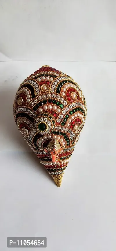 Salvus APP SOLUTIONS Decorative Heavy Work Coconut/Nariyal for Pooja, Weddings & Festivities (6 inch)-thumb5