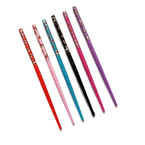 Salvus App SOLUTIONS Stylish Multicolor Metal Hair Stick Set of 6