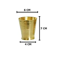 SK Craft Brass Small Glass Pooja Accessories, Brass Puja Glass-Pack of 6-thumb1
