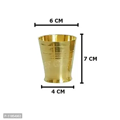 SK Craft Brass Small Glass Pooja Accessories, Brass Puja Glass-Pack of 6-thumb2