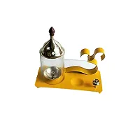 Salvus APP SOLUTIONS Traditional Brass Om Diya/Deepak with Agarbatti Stand for Pooja & Home-Temple Decor (6x7 Inch) (Yellow)-thumb2