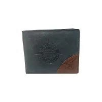 Salvus App SOLUTIONS Peterson Blue Men's Premium Leather Wallet-thumb1