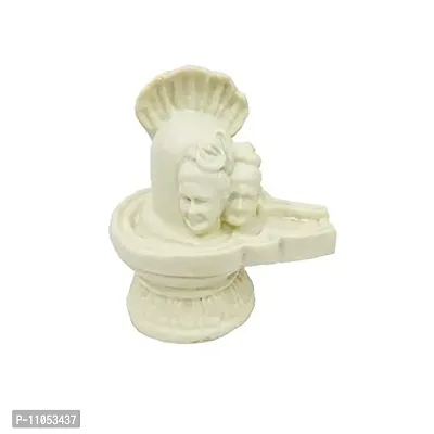 SK Craft Plastic Shiva Shivling Statue with 2 Face (White, 10 x 9 x 5 cm)