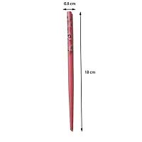 Salvus APP SOLUTIONS Handmade Pink Wooden Leaf Design Hair Stick/Juda Pin for Women  Girls-thumb1