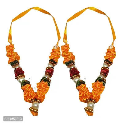 Salvus APP SOLUTIONS Beautiful Artificial Multicolor Flower Garland/Moti Pooja Mala for Small Idol & Photo Frame (3 inch)