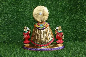 Salvus APP SOLUTIONS Handmade Multicolor Metal Lord Khatu Shyam Ji with 2 Devi riddhi siddhi Murti/Statue for Pooja, Home-Office Decor & Car Dashboard (6 Inch)-thumb3