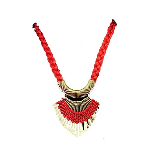Salvus APP SOLUTIONS Metal Golden Red Choker Necklace for Modern Women  Girls (Universal Size)