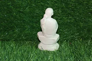 Salvus APP SOLUTIONS Handmade White Marble Dust Sai Baba Murti / Statue for Home-Office Decor & Car Dashboard 2x2x5 inch-thumb3