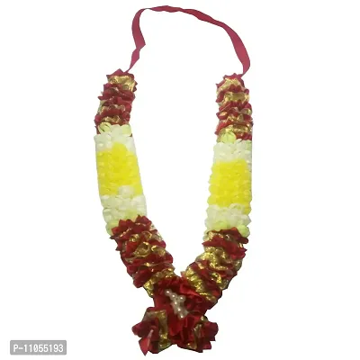 Salvus APP SOLUTIONS Beautiful Artificial Flower Garland/Pooja Haar Mala for God Idols & Photo Frames, Set of 2 (Multicolor_10 Inch)