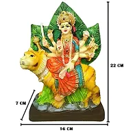 SK Craft Polyresin Mix Marble Power Goddess Maa Durga Devi Handicraft Spiritual Puja Vastu Showpiece Figurine Religious Murti (Standard Size, Multicolour)-thumb2