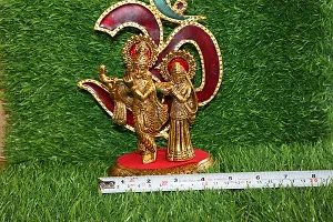 Salvus App SOLUTIONS Golden Metal Multicolor OM Radha Krishna Murti, Statue for Home-Table, Office Decor, Car Dashboard  Gift (7 inch)-thumb2