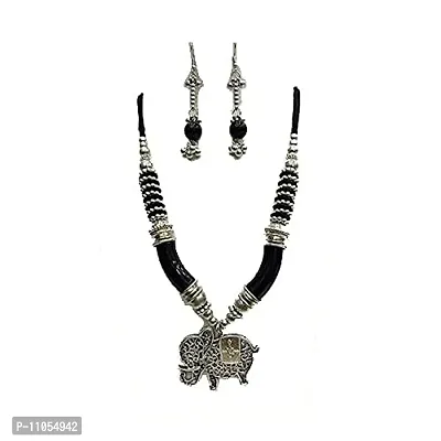 Salvus APP SOLUTIONS Garba Dandia Tribal Design Boho Pattern Oxidised Jewellery Set for Girls & Women-thumb0