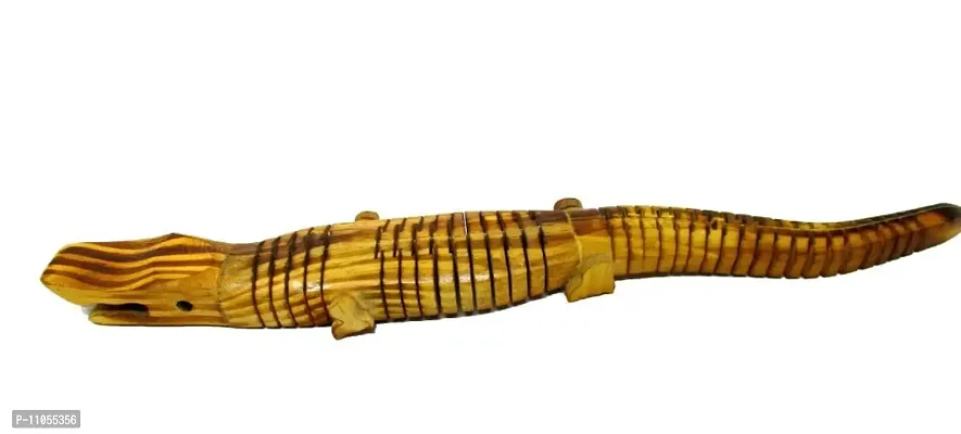Salvus App SOLUTIONS Wooden Handmade Miniature Crocodile Decorative Showpiece for Home & Office, Toy for Play & Gift Item (12 inch)