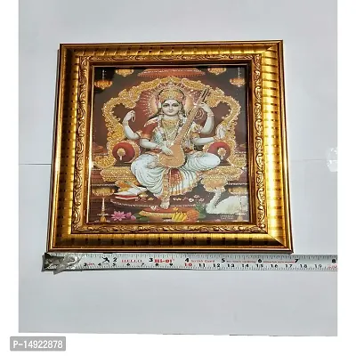 Salvus App SOLUTIONS Beautiful Photo Frame Along with Goddess Saraswati's Picture, Idol Photo Frame(Brown_8.5x7 inch)-thumb4