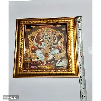 Salvus App SOLUTIONS Beautiful Photo Frame Along with Goddess Saraswati's Picture, Idol Photo Frame(Brown_8.5x7 inch)-thumb3