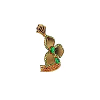 Salvus App SOLUTIONS Beautiful Golden and Flower Shaped Mukut with Golden & Green Moti for laddu Gopal/Krishna Statue (Size-2x3 Inch)-thumb1