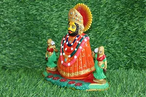 Salvus APP SOLUTIONS Handmade Metal Lord Khatu Shyam Ji Murti/Statue for Pooja, Home-Office Decor (6 Inch)-thumb1