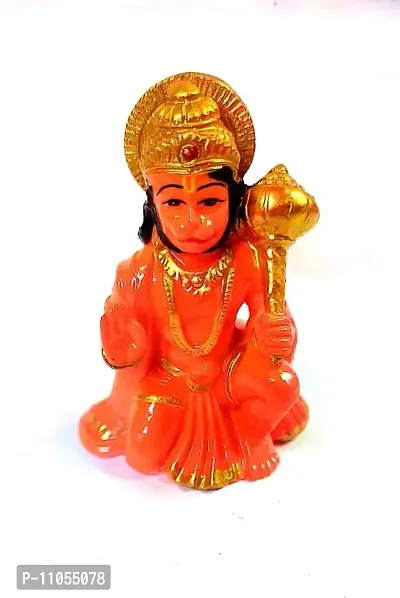 Beautifully Handcrafted Hanuman ji ki murti for Home Temple | Hanuman ji Idols for Car Dashboard for Home D?cor | Marble Hanuman Statue for Home Temple,Office Temple,Workplace and Divine Places-thumb0