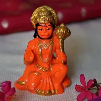 Beautifully Handcrafted Hanuman ji ki murti for Home Temple | Hanuman ji Idols for Car Dashboard for Home D?cor | Marble Hanuman Statue for Home Temple,Office Temple,Workplace and Divine Places-thumb2