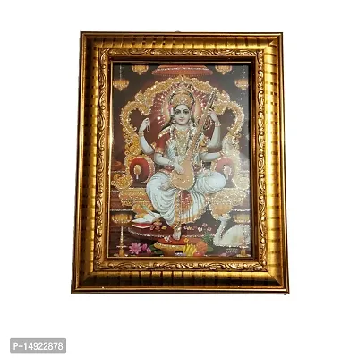 Salvus App SOLUTIONS Beautiful Photo Frame Along with Goddess Saraswati's Picture, Idol Photo Frame(Brown_8.5x7 inch)-thumb5