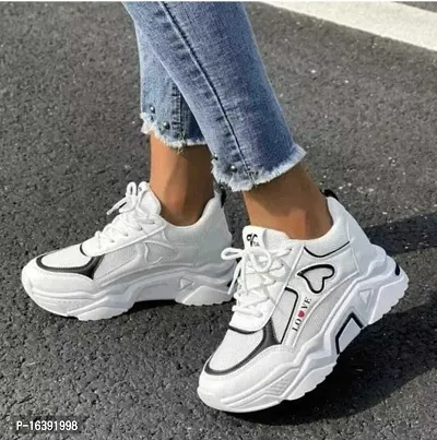 White Love Sneakers for girls and womens-thumb3