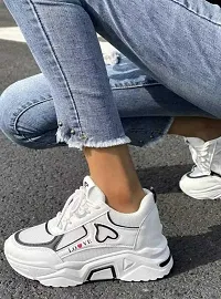 White Love Sneakers for girls and womens-thumb3