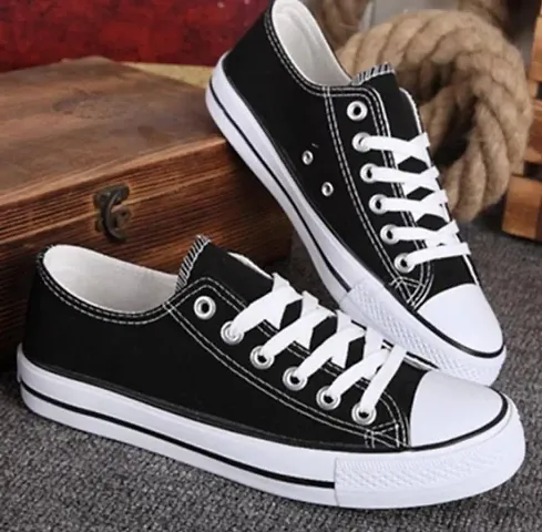 Fashion Shoes for Womens Latest Design Partywear| New Model | Canvas Shoes For Women  (Black)
