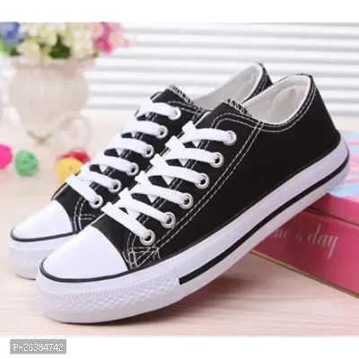 Fashion Shoes for Womens Latest Design Partywear| New Model | Canvas Shoes For Women  (Black)-thumb4