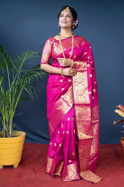 Alluring Art Silk Saree with Blouse piece 