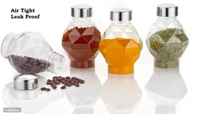 MANVEP Plastic Revolving Spice Rack Storage Jar Condiment Set (Set of 16,Black,350 ml)-thumb3