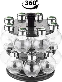 360 Revolving Round Shape Transparent Spice Stand Spice Racks Storage Spices Box for Kitchen Storage (Set of 16)-thumb4