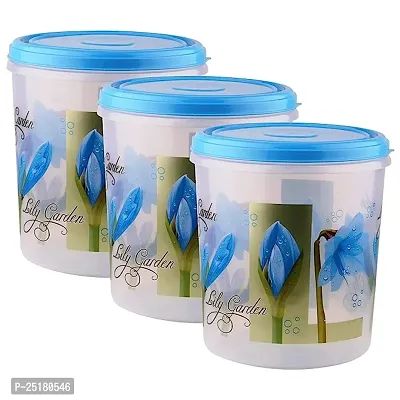 Plastic Grocery Container - 10000 ml, 7000 ml, 5000 ml  (Pack of 3, Blue)-thumb0