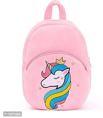Maaya Unicorn Face preschool kids bag beautiful backpack, Pink-thumb0