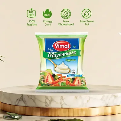 Vimal Veg Mayonnaise (1000 gm, Pack of 1) - Creamy, Delicious - Perfect for Sandwiches, Salads, and Dips, pastas, burgers-thumb4