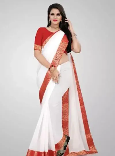 Stylish Chanderi Embellished Saree with Blouse piece For Women