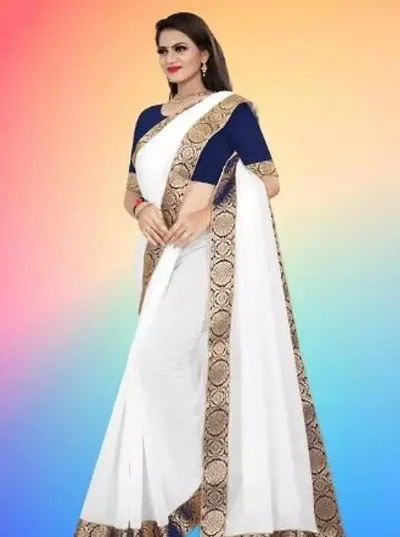 Stylish Chanderi Embellished Saree with Blouse piece For Women