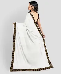 white saree with chanderi fabric and with cotton silk blouse and lace-thumb3