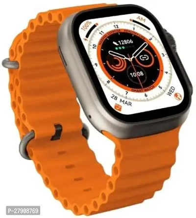 S8 ULTRA Ultra Modern Smart Watch Series 8 S8 Smartwatch  (Orange Strap, Free Size)